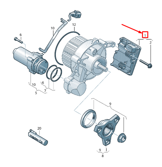 new audi rs3 four-wheel drive control unit 0cq907554k original