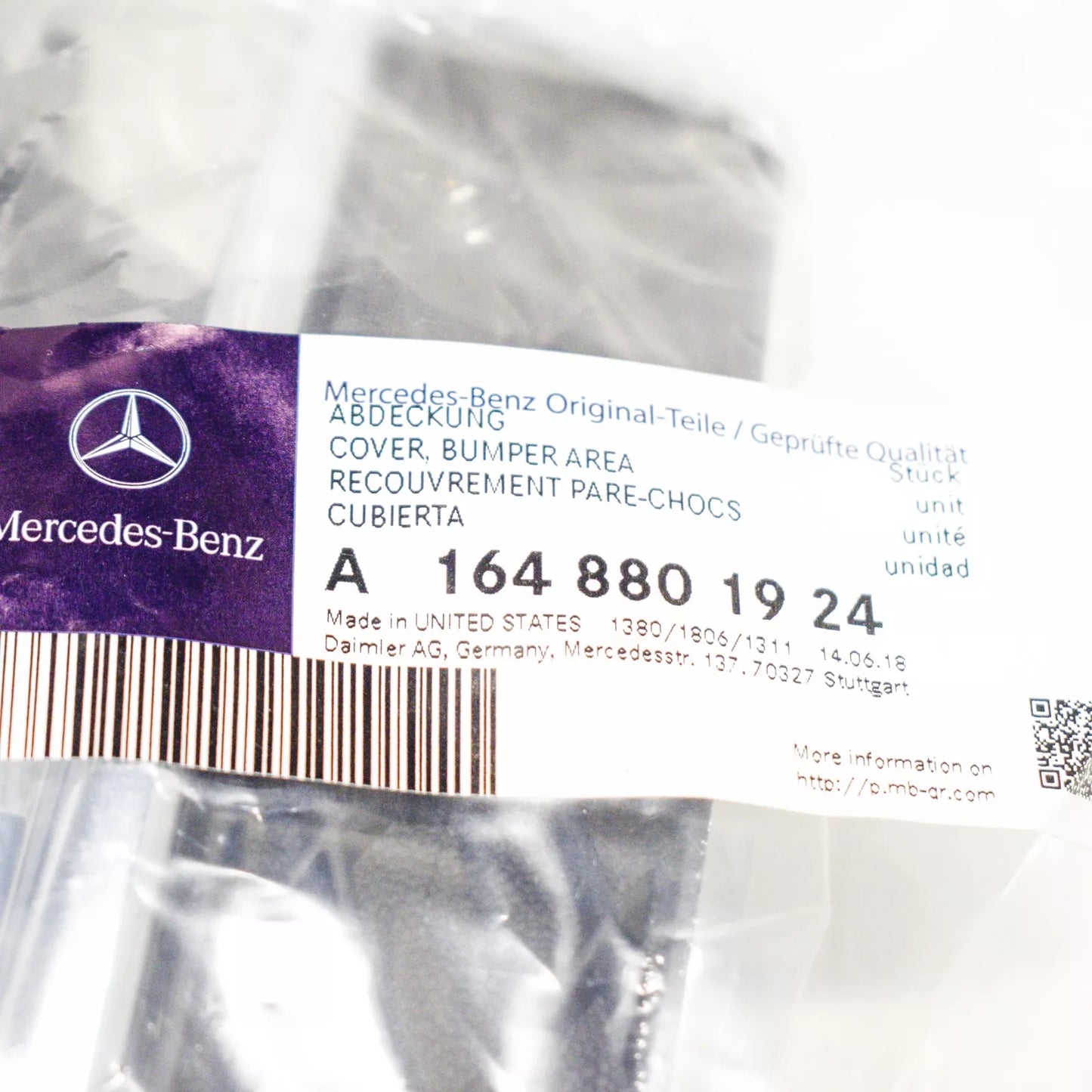 NEW MERCEDES-BENZ ML W164 FRONT BUMPER LEFT SIDE GRILLE A1648801924 ORIGINAL