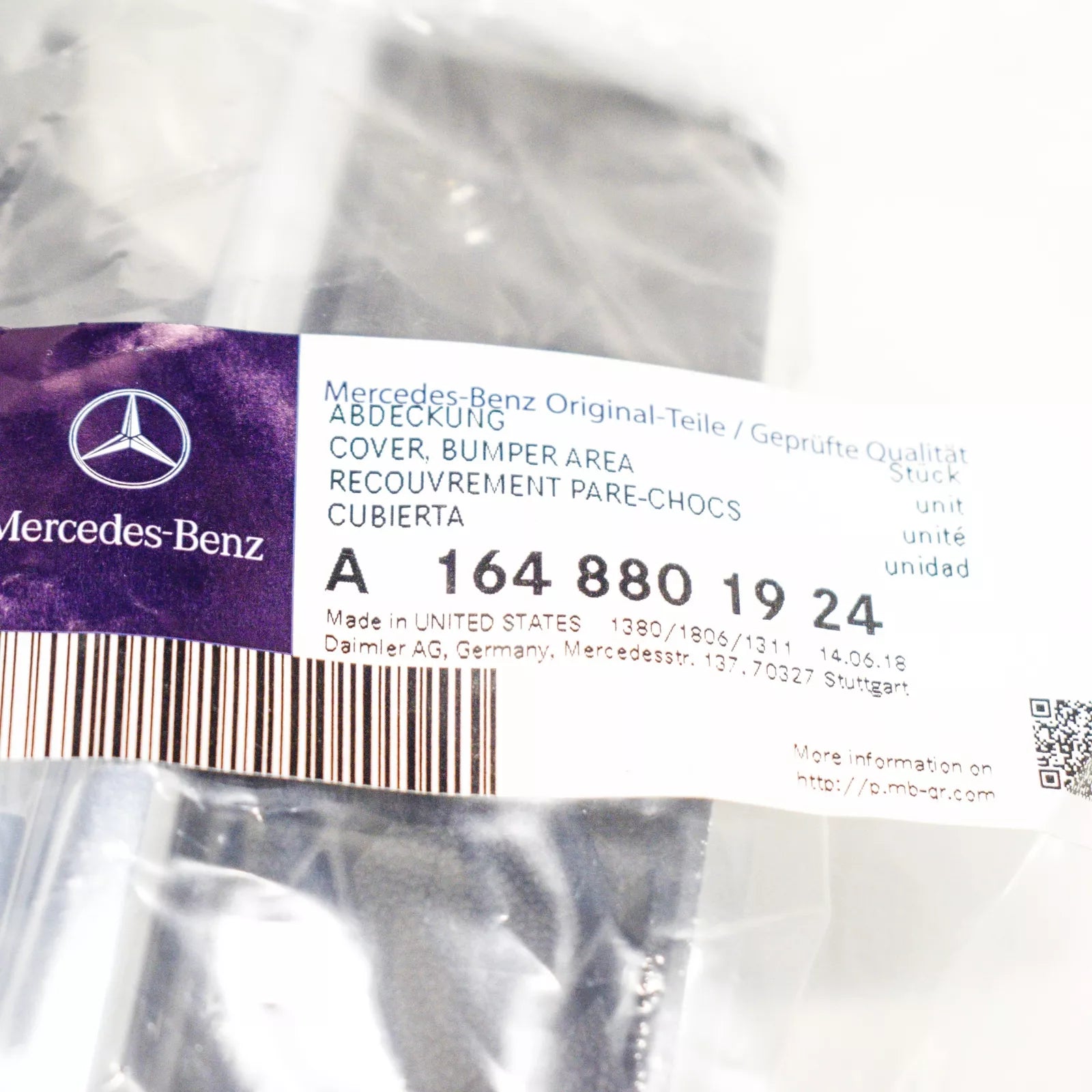 NEW MERCEDES-BENZ ML W164 FRONT BUMPER LEFT SIDE GRILLE A1648801924 ORIGINAL