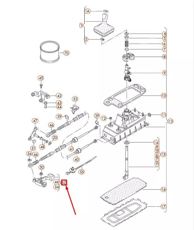 NEW VOLKSWAGEN BEETLE A5 FRONT GEARSHIFT LEVER 1K0711046Q ORIGINAL