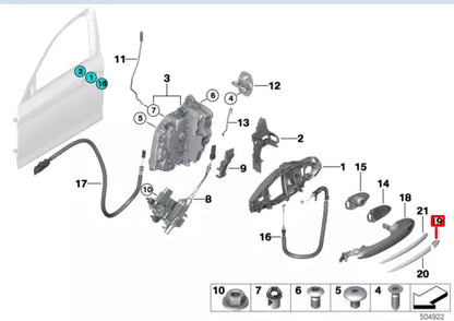 NEW BMW 5 G30 FRONT LEFT DOOR HANDLE COVERING CAP LHD 51217489343 ORIGINAL