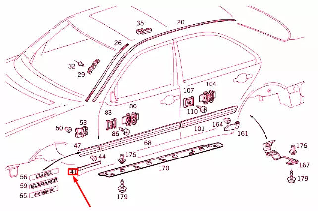 NEW MERCEDES-BENZ E W210 FRONT LEFT FENDER BOTTOM LEDGE A2106902562