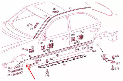 NEW MERCEDES-BENZ E W210 FRONT LEFT FENDER BOTTOM LEDGE A2106902562