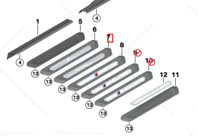 NEW BMW X3 G01 ENTRANCE SILL COVER 51477416170 7416170 ORIGINAL