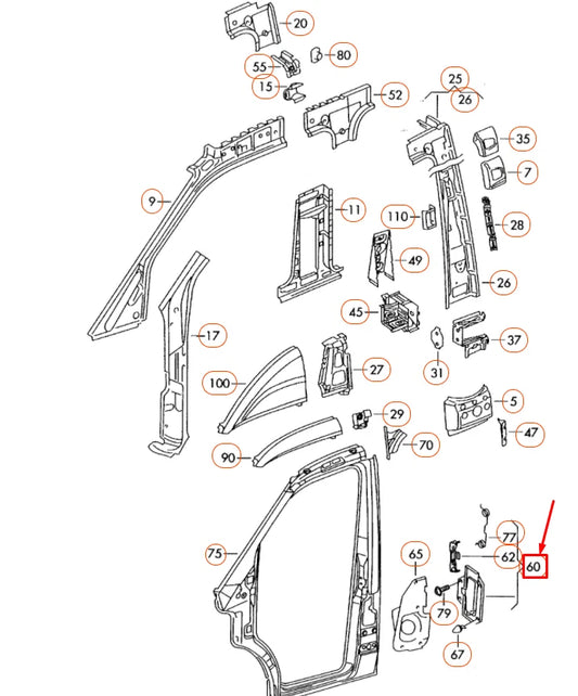 NEW VOLKSWAGEN CRAFTER 2F MK1 FUEL FILLER FLAP 2E0809905 ORIGINAL