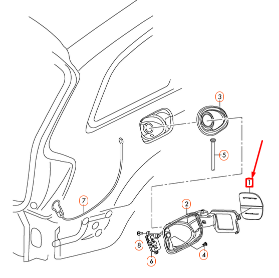 NEW AUDI Q7 4L FUEL FILLER FLAP 4L0809907AGRU ORIGINAL
