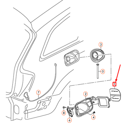 NEW AUDI Q7 4L FUEL FILLER FLAP 4L0809907AGRU ORIGINAL