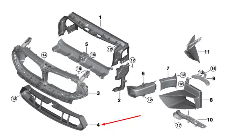 NEW BMW 8 CABRIO F91 M8 FRONT GRILLE M AIR DUCT LOWER 51748074830 ORIGINAL