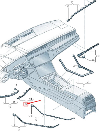 NEW AUDI Q7 4M CENTRE INSTRUMENT PANEL LIGHT BAR LHD 4M8947199