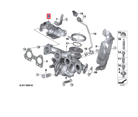 new bmw 1 f40 turbocharger heat protection shield 11628585809 original