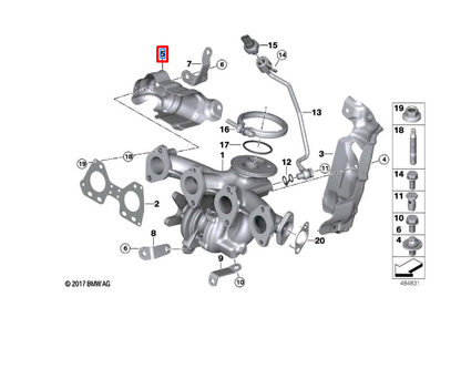 new bmw 1 f40 turbocharger heat protection shield 11628585809 original