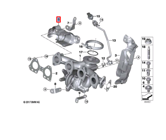 new bmw 1 f40 turbocharger heat protection shield 11628585809 original