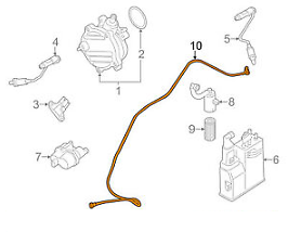 new bmw 7 f01 scavenge air line 16127201504 original