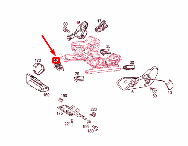 NEW MERCEDES-BENZ C W203 FRONT SEAT LEFT INSIDE COVER A20391903209051 ORIGINAL