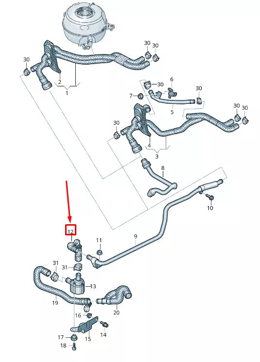 NEW AUDI A6 4A C8 ENGINE COOLANT HOSE 4K0819375G