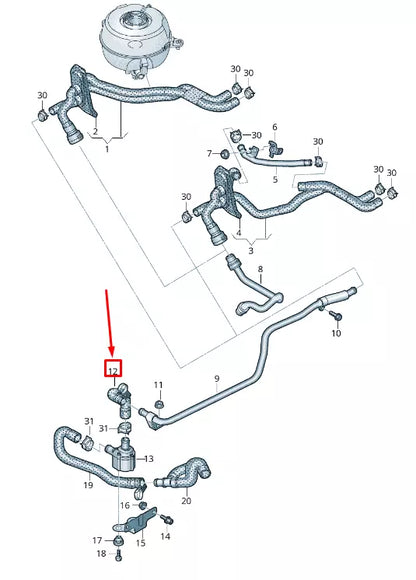 NEW AUDI A6 4A C8 ENGINE COOLANT HOSE 4K0819375G