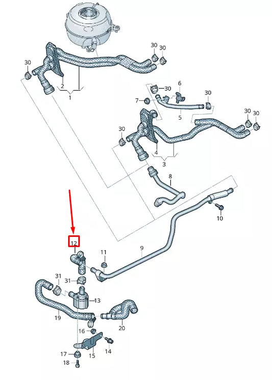 NEW AUDI A6 4A C8 ENGINE COOLANT HOSE 4K0819375G
