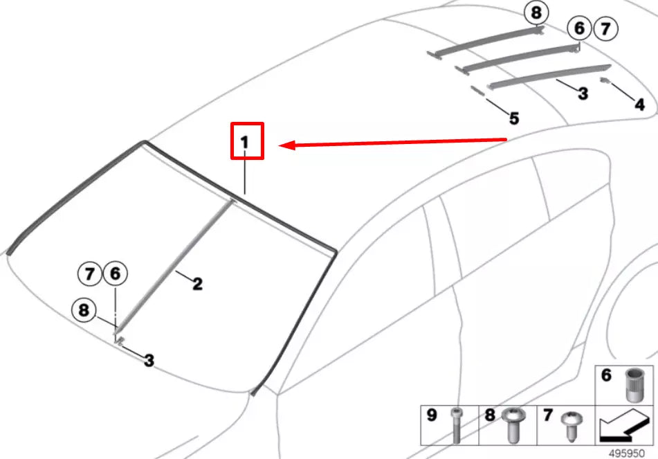 NEW BMW 6 GRAN COUPE F06 WINDSHIELD COVER 7227341 51317227341 ORIGINAL