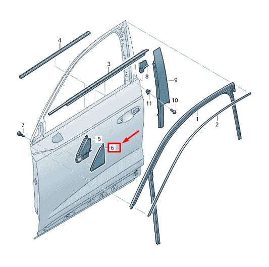 NEW AUDI Q3 F3 LEFT DOOR MIRROR CORNER TRIM 83F837637A