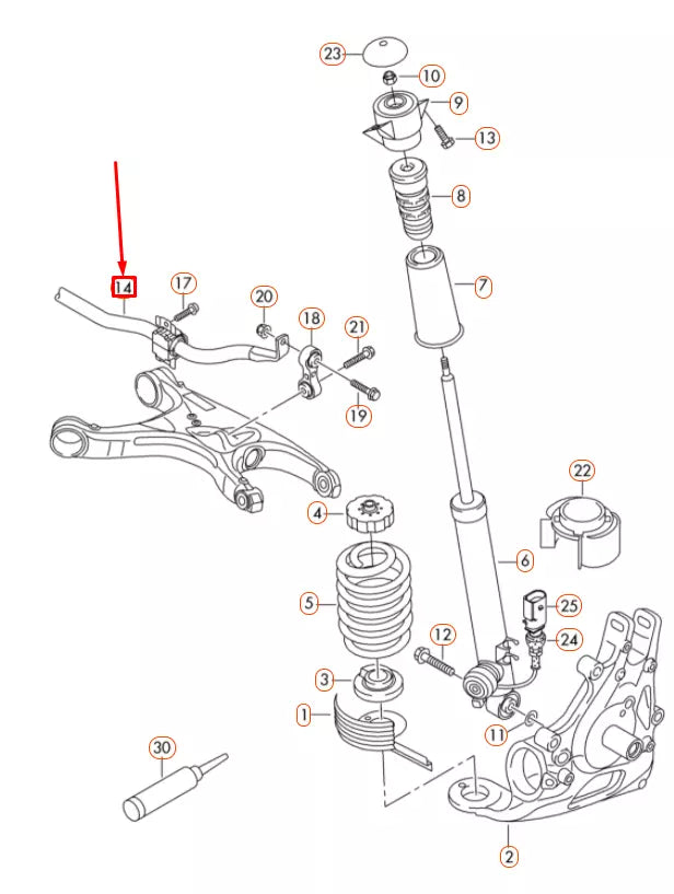 NEW AUDI Q5 80A REAR ANTI-ROLL BAR 8R0511305Q ORIGINAL