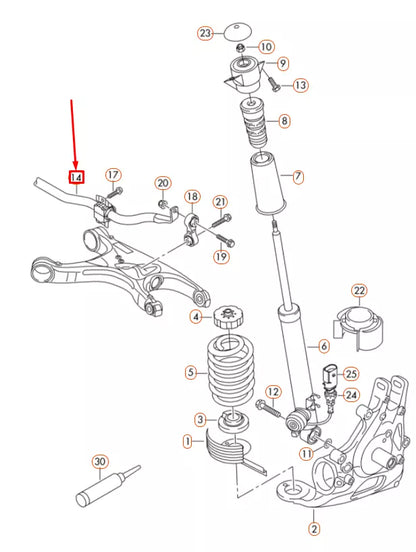 NEW AUDI Q5 80A REAR ANTI-ROLL BAR 8R0511305Q ORIGINAL