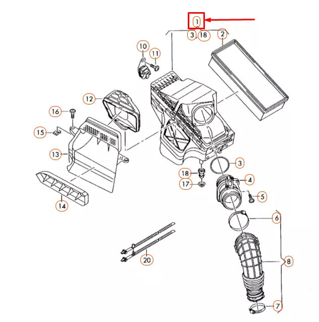 NEW AUDI A4 B8 AIR FILTER BOX 8R0133837S ORIGINAL