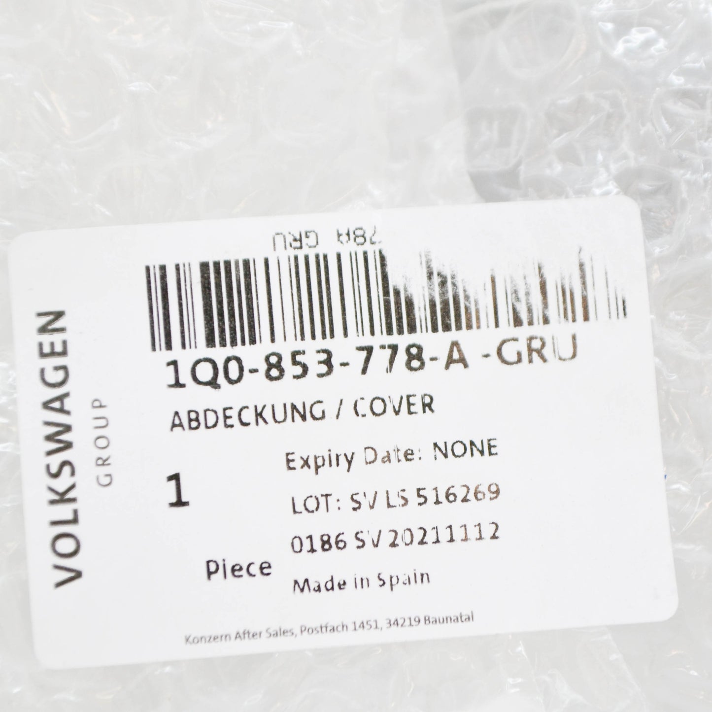 NEW VOLKSWAGEN EOS FRONT BUMPER RIGHT FOG LIGHT COVER TRIM 1Q0853778AGRU