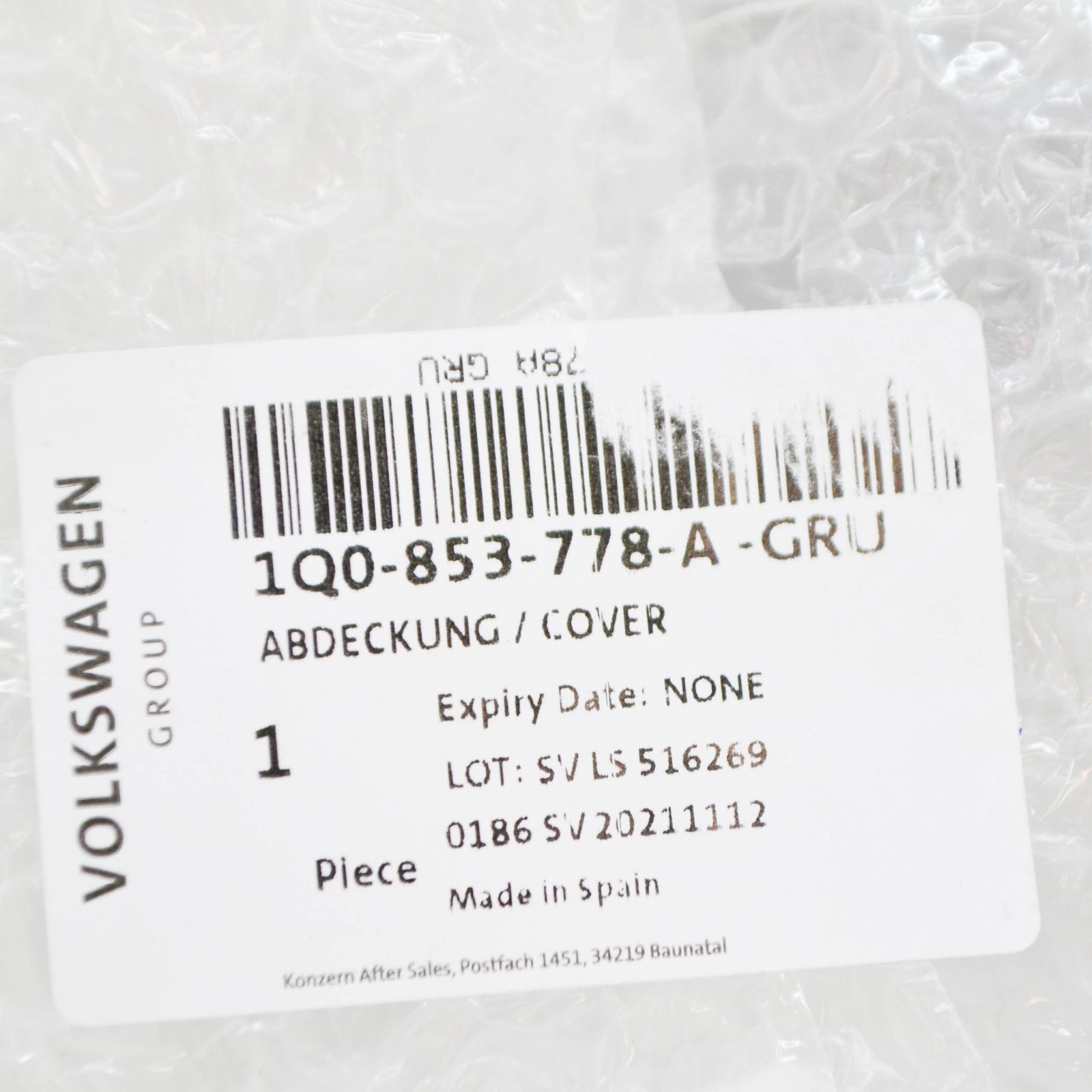 NEW VOLKSWAGEN EOS FRONT BUMPER RIGHT FOG LIGHT COVER TRIM 1Q0853778AGRU