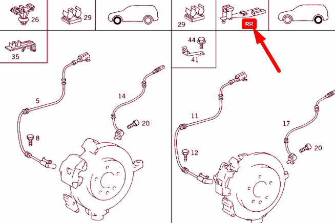 new mercedes-benz ml w163 rear speed sensor bracket a1635460443 original