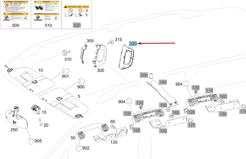 NEW MB VITO W447 RIGHT GRAB HANDLE COVER STRIP A44781502627H52 ORIGINAL