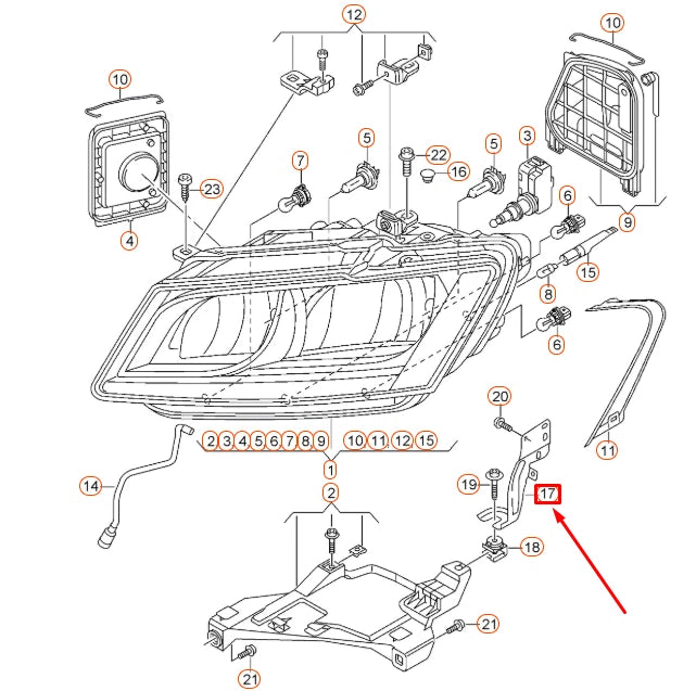 NEW AUDI Q5 8R FRONT LEFT HEADLIGHT RETAINING PLATE 8R0941355 ORIGINAL