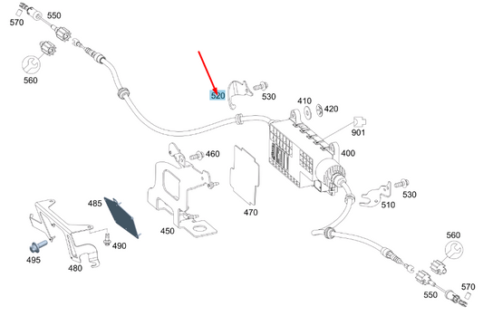 new mb vito w447 parking brake right cable bracket a4474210094 original