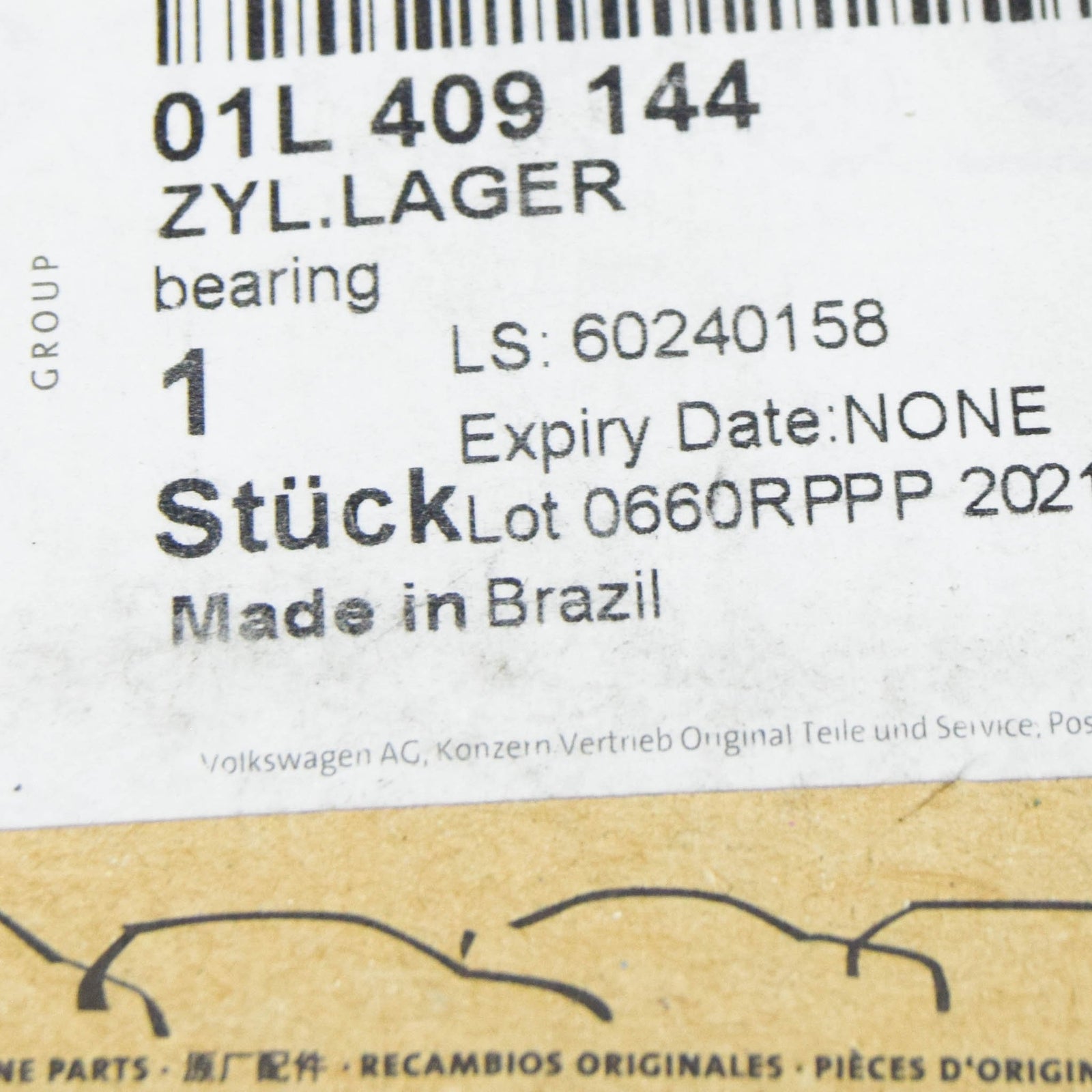 NEW AUDI A6 C5 FRONT DIFFERENTIAL CYLINDER ROLLER BEARING 01L409144 ORIGINAL