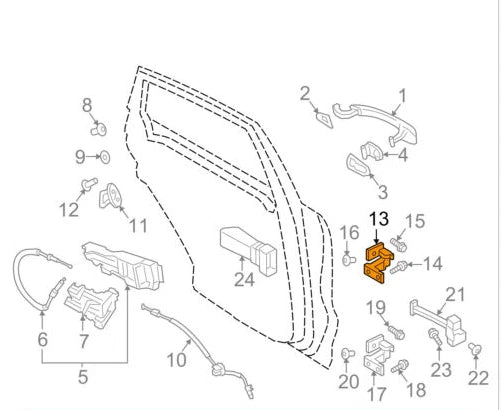 NEW AUDI A7 4G REAR DOORS RIGHT UPPER HINGE 4G0831402D