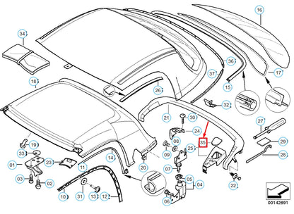 NEW BMW Z3 E36 HARD TOP LOCK COVER LEFT LOCKING PLUG 54218411333 8411333