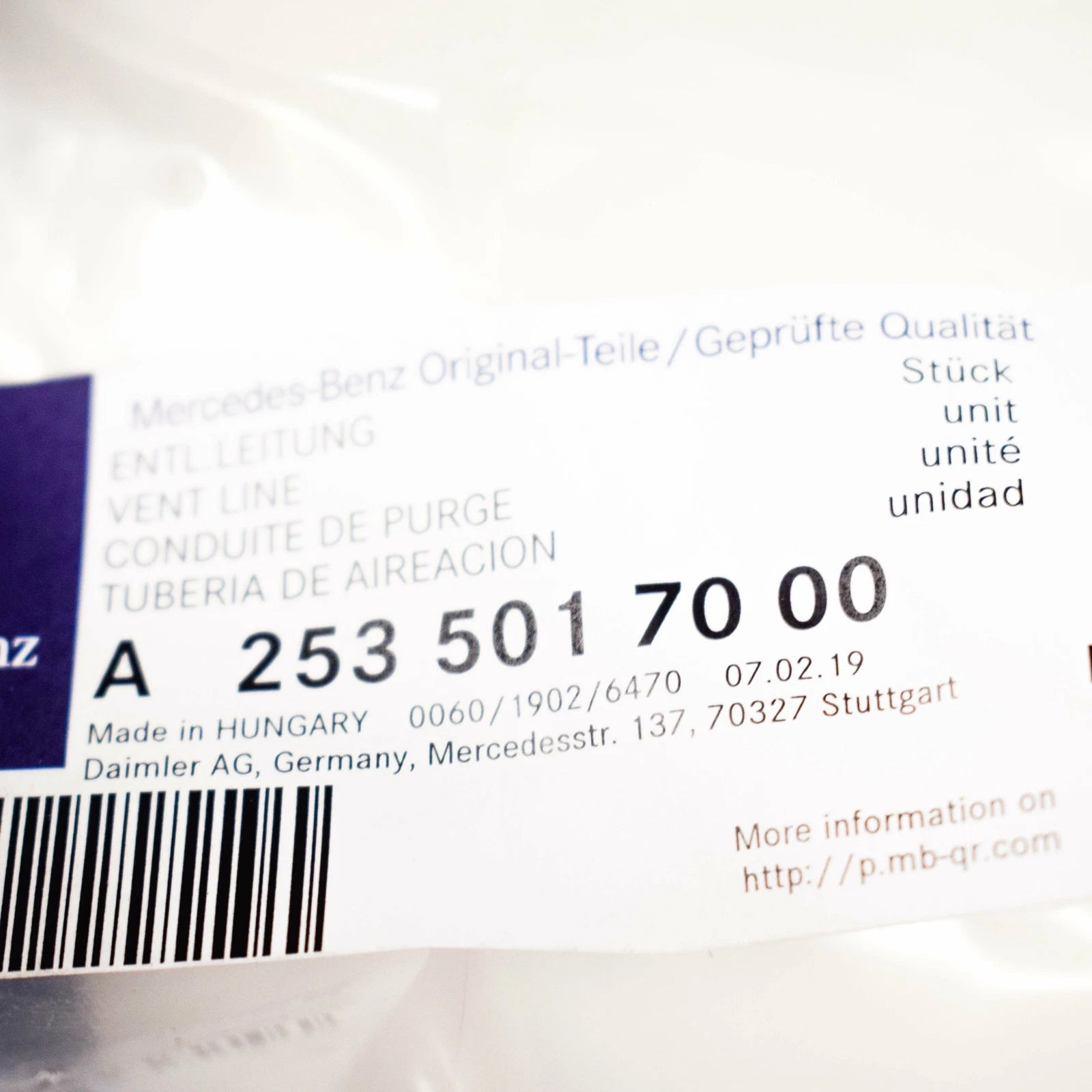 NEW MERCEDES BENZ GLC X253 VENT LINE A2535017000