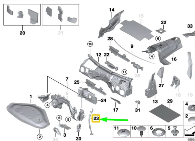 NEW BMW 4 CABRIO F33 FRONT LEFT SIDE FRAME SEAL 51487322915 7322915 ORIGINAL