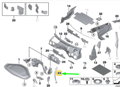 NEW BMW 4 CABRIO F33 FRONT LEFT SIDE FRAME SEAL 51487322915 7322915 ORIGINAL
