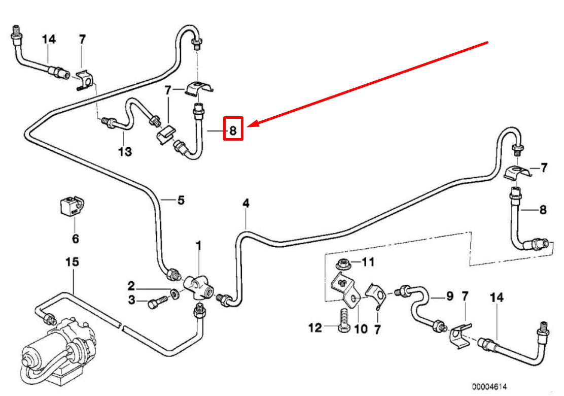 NEW BMW Z3 COUPE E36 REAR BRAKE HOSE 34322228295 2228295 ORIGINAL