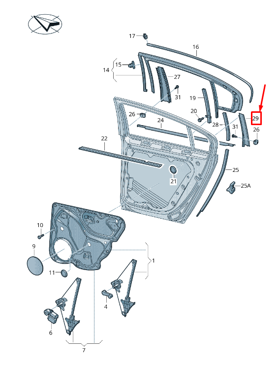 NEW VW PASSAT B6 3C REAR LEFT DOOR WINDOW FRAME TRIM 3C9839903B03C ORIGINAL