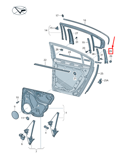 NEW VW PASSAT B6 3C REAR LEFT DOOR WINDOW FRAME TRIM 3C9839903B03C ORIGINAL