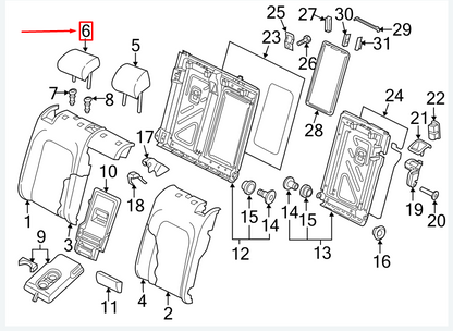new vw golf vii 5g mk7 rear center headrest 5gm885902abdl original