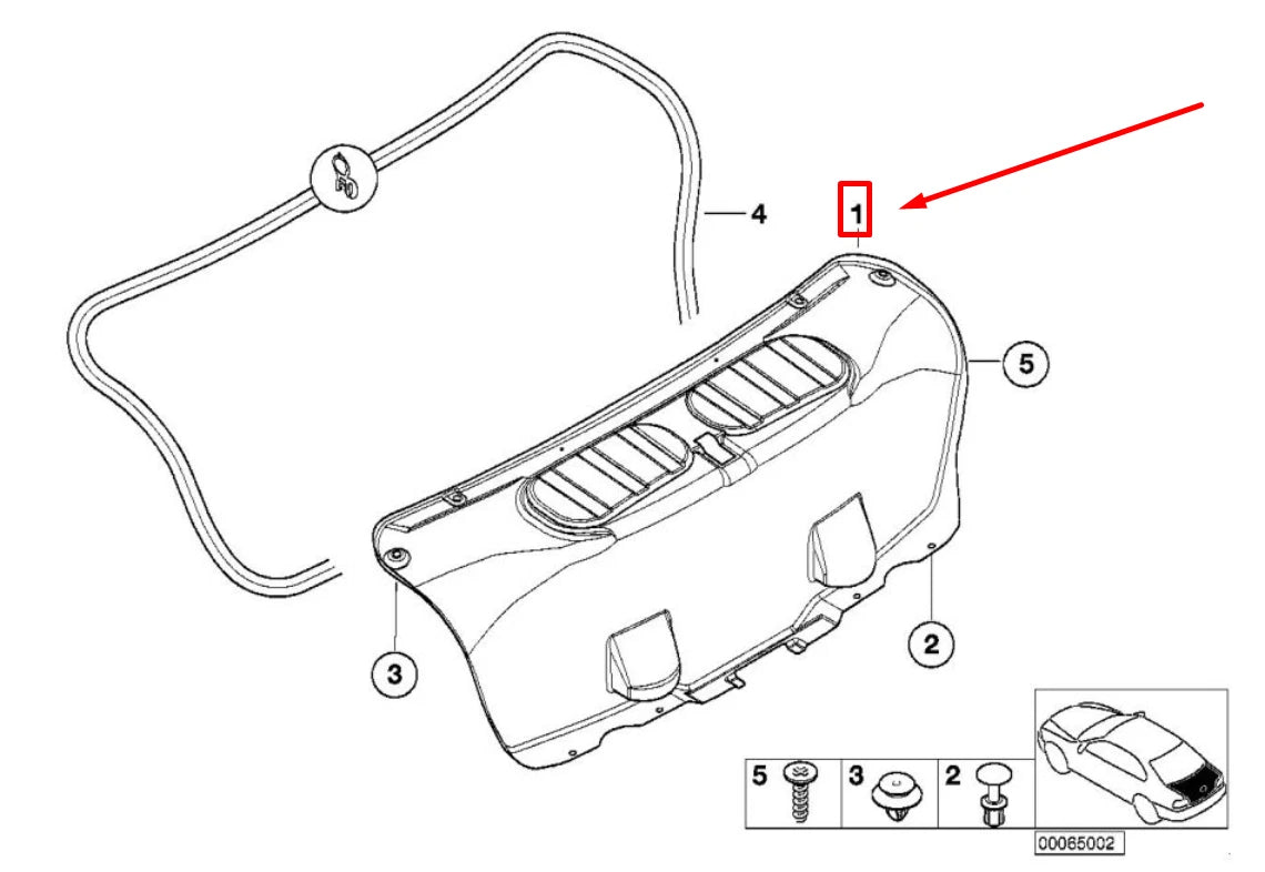 NEW BMW 3 E46 TRUNK LID TRIM PANEL 51498176670 8176670 ORIGINAL