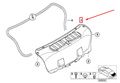 NEW BMW 3 E46 TRUNK LID TRIM PANEL 51498176670 8176670 ORIGINAL