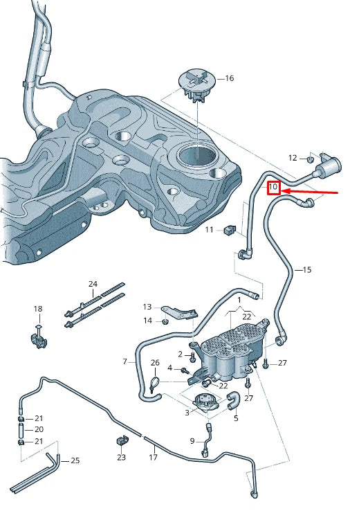 NEW AUDI A5 SPORTBACK 8T EVAPORATIVE EMISSION BREATHER LINE 8K0201997AM ORIGINAL