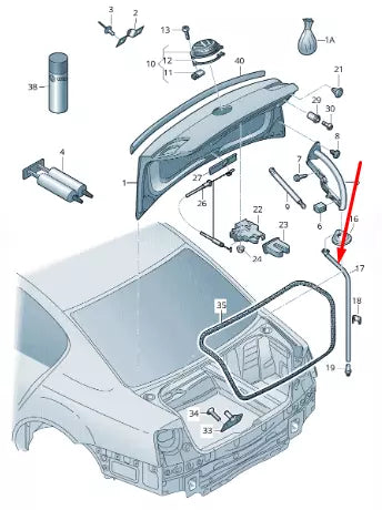 NEW VOLKSWAGEN PASSAT B7 REAR BOOT LID WATER DRANAGE HOSE 3C5827861A