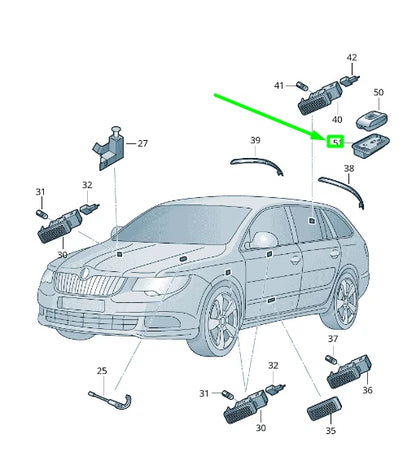 NEW VOLKSWAGEN TIGUAN AD MK2 MAGNETIC TORCH LIGHT HOLDER 3T0947509A9B9 ORIGINAL