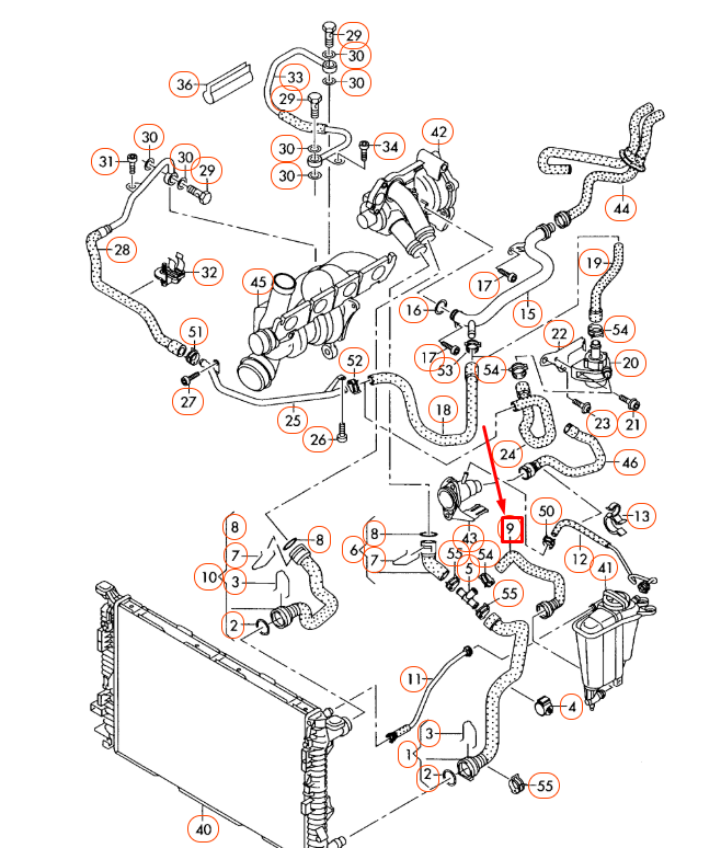 NEW AUDI A4 B8 COOLANT HOSE WITH QUICK RELEASE COUPLING 8K0121109Q ORIGINAL