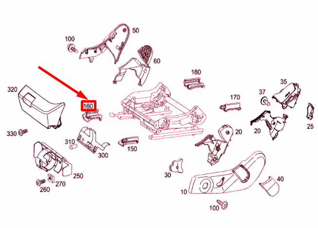 NEW MB C W204 FRONT LEFT SEAT INNER LEFT FRONT COVER A20491905209051 ORIGINAL
