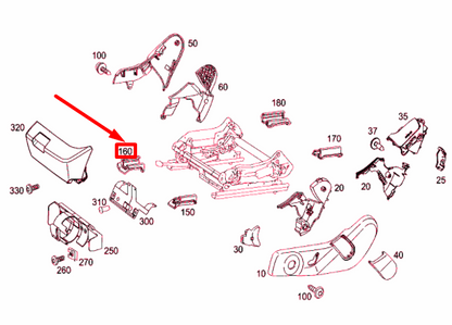 NEW MB C W204 FRONT LEFT SEAT INNER LEFT FRONT COVER A20491905209051 ORIGINAL